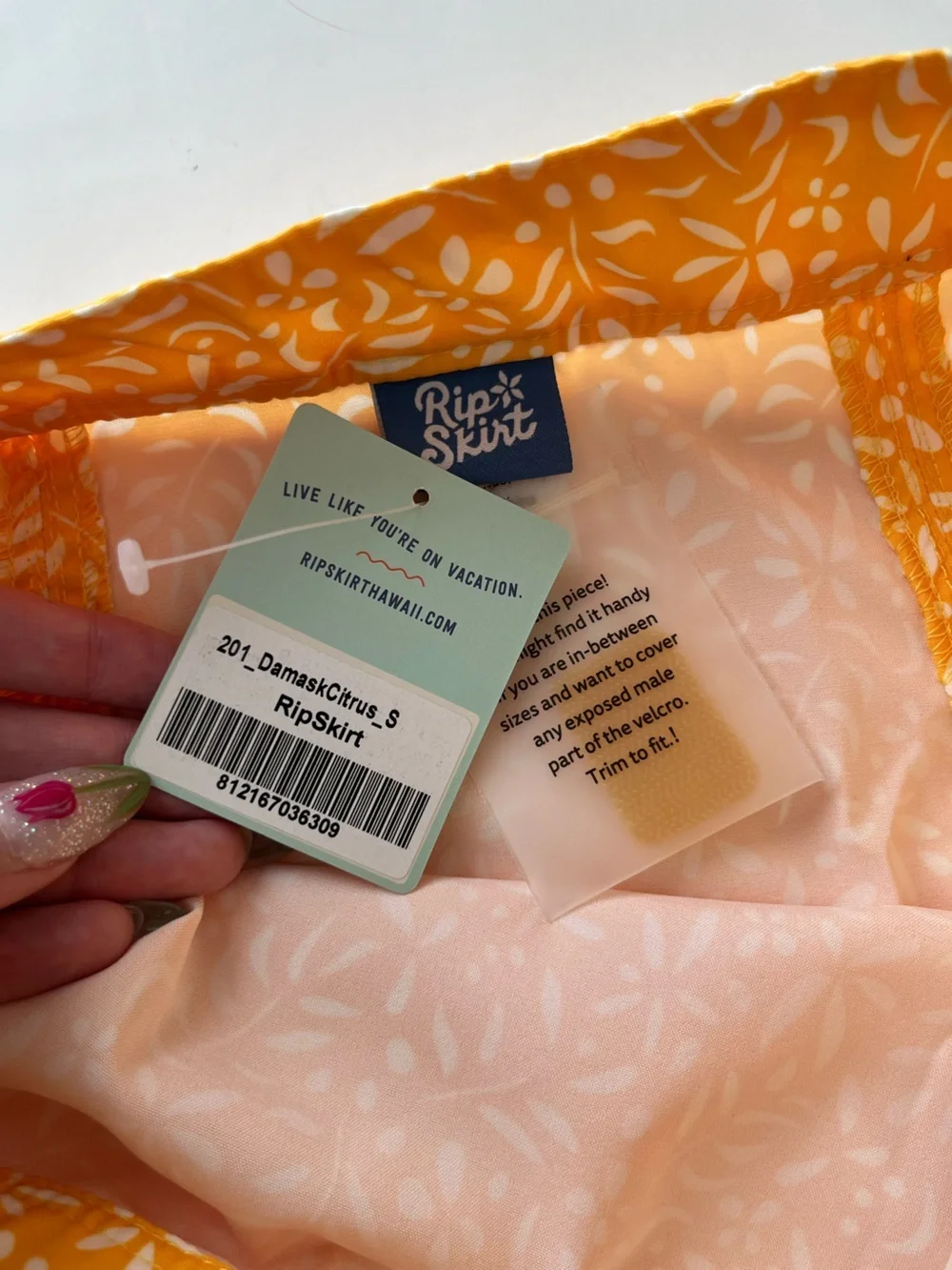 RipSkirt  Damask Citrus Floral Velcro Adjustable Swim Beach Coverup Skirt NEW
